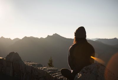 sitting at sunset